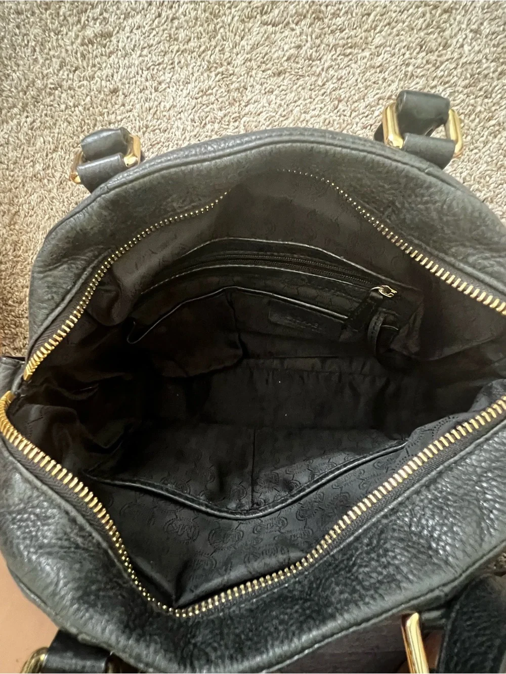 Michael Kors Bedford Medium Belted Black Leather Satchel